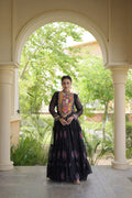 Navratri Special Bandhani Print Gown with Kutchi Patchwork