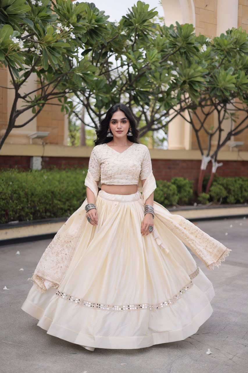 Glory Satin Embroidered Zari Sequins Work Lehenga Choli