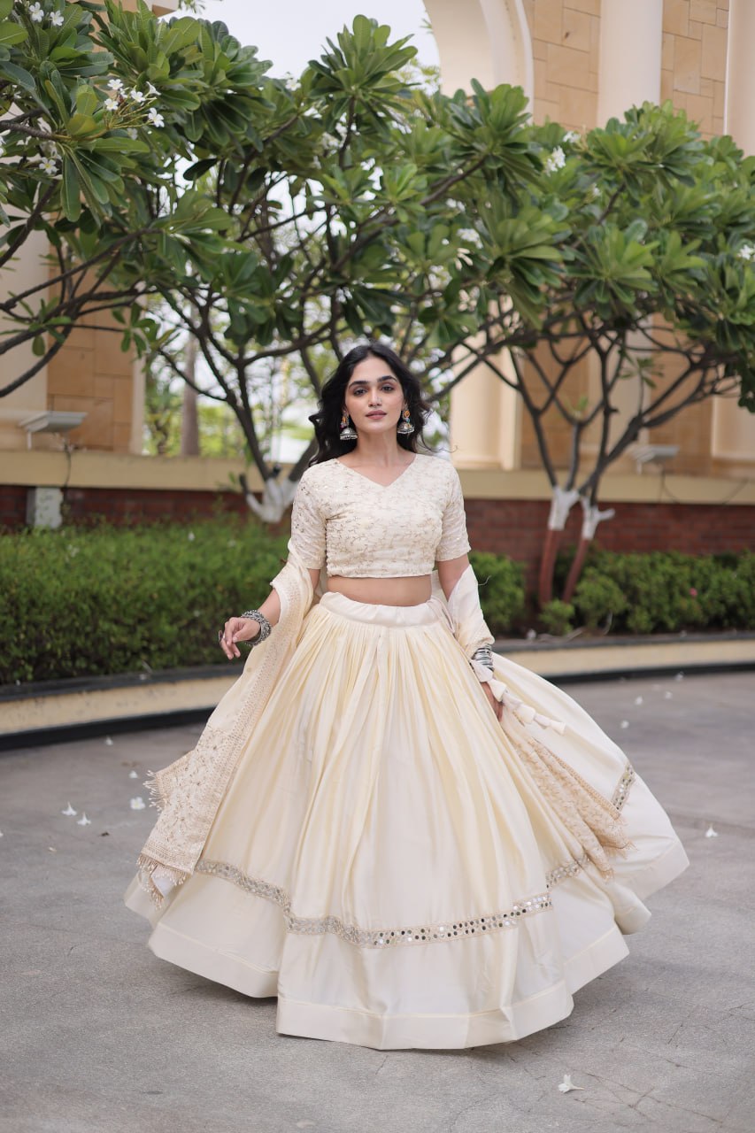 Glory Satin Embroidered Zari Sequins Work Lehenga Choli