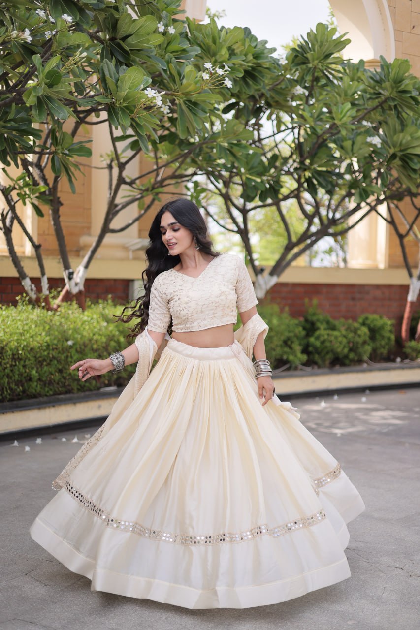 Glory Satin Embroidered Zari Sequins Work Lehenga Choli