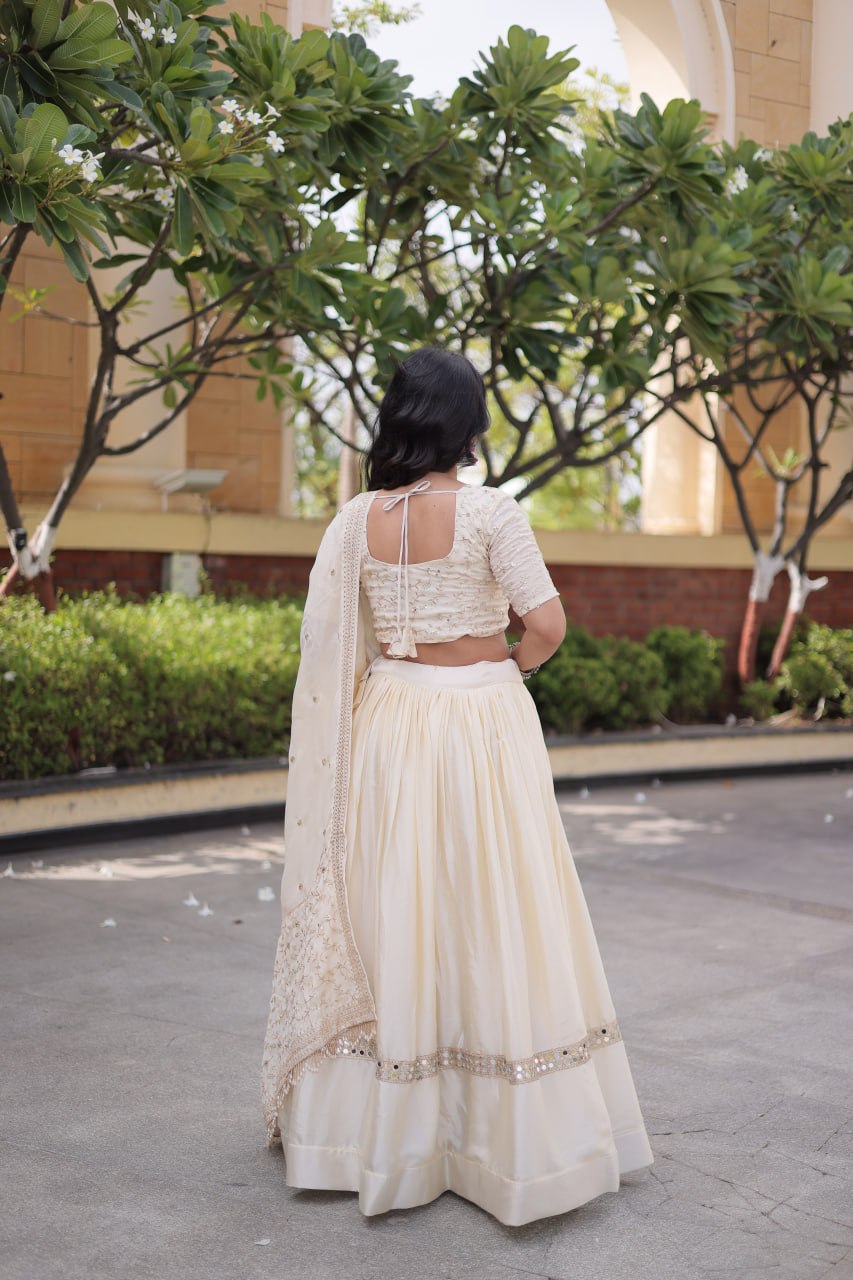 Glory Satin Embroidered Zari Sequins Work Lehenga Choli
