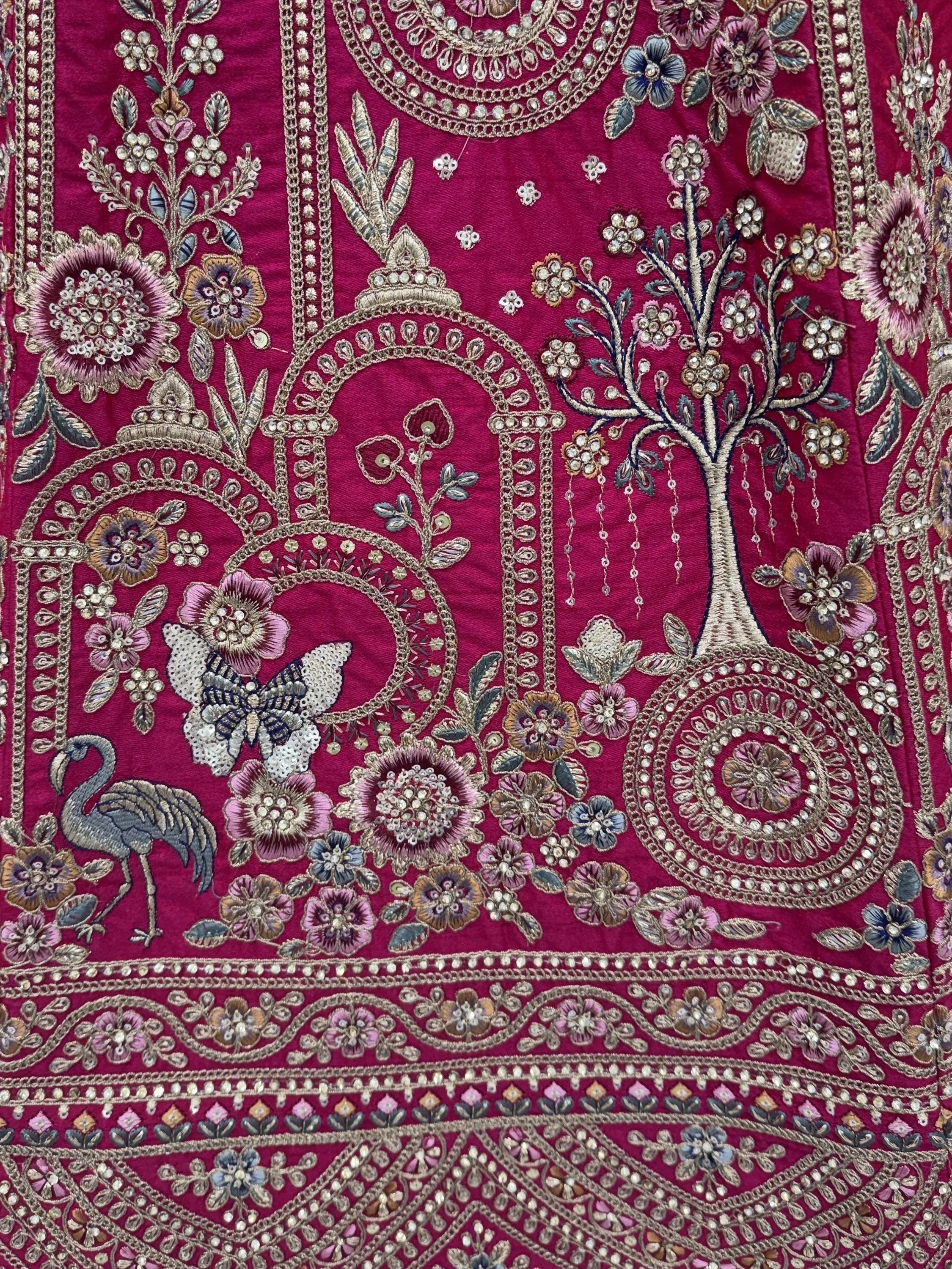 Pink Awesome Embroidered Silk Bridal Lehenga Choli With Double Dupatta