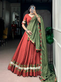 Chanderi Zari Weaving Butti Lehenga Choli