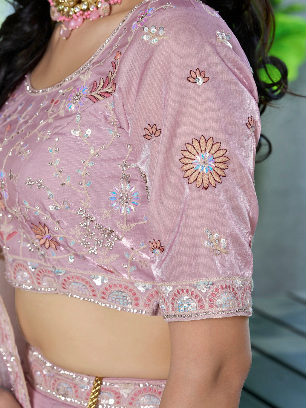 Charming Lavender Embroidered Silk Bridesmaid Lehenga Choli
