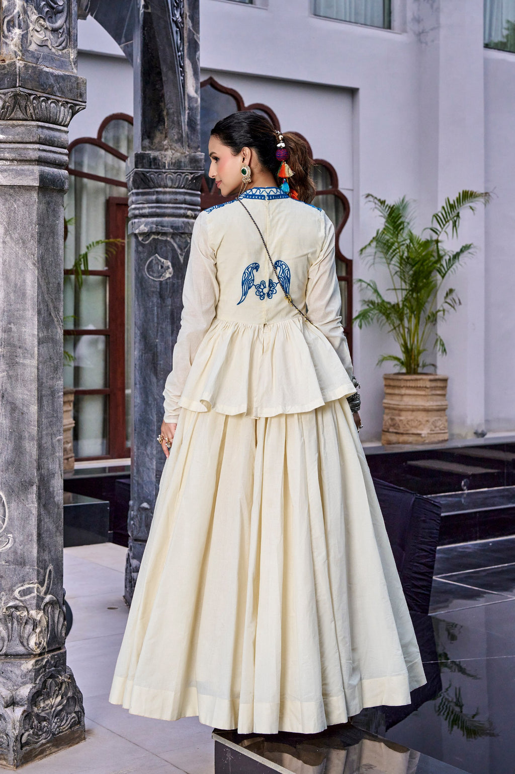 Chhabili Pure Cotton Lehenga Choli with Kashida Work