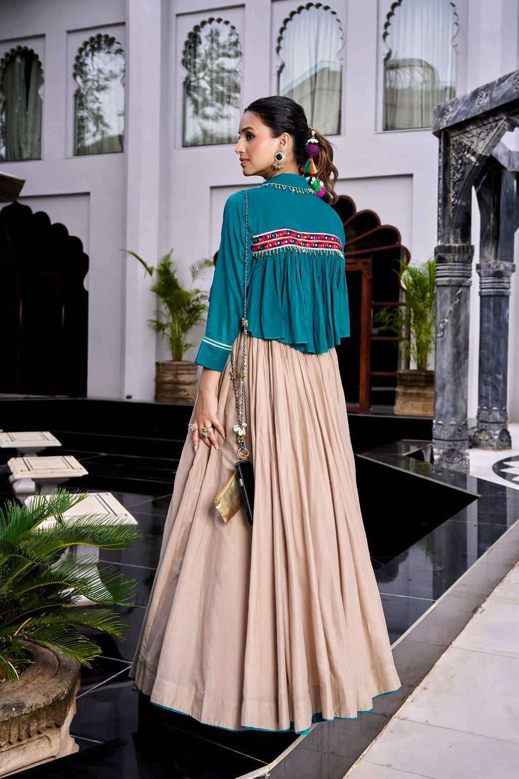 Chhabili Pure Cotton Lehenga Choli with Kashida Work