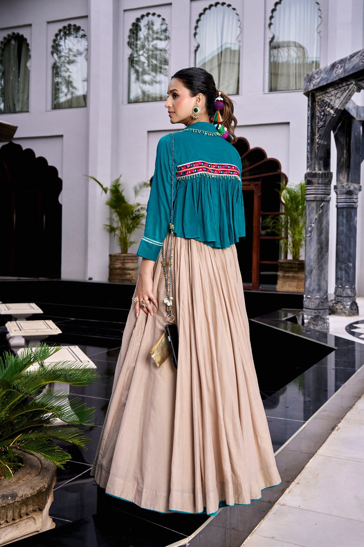 Chhabili Pure Cotton Lehenga Choli with Kashida Work
