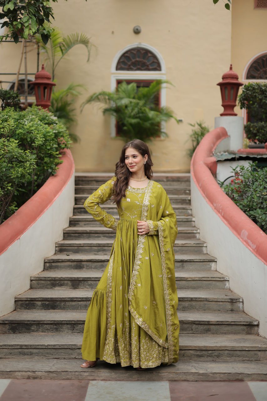 Chinon Sequins Embroidered Sharara Suit