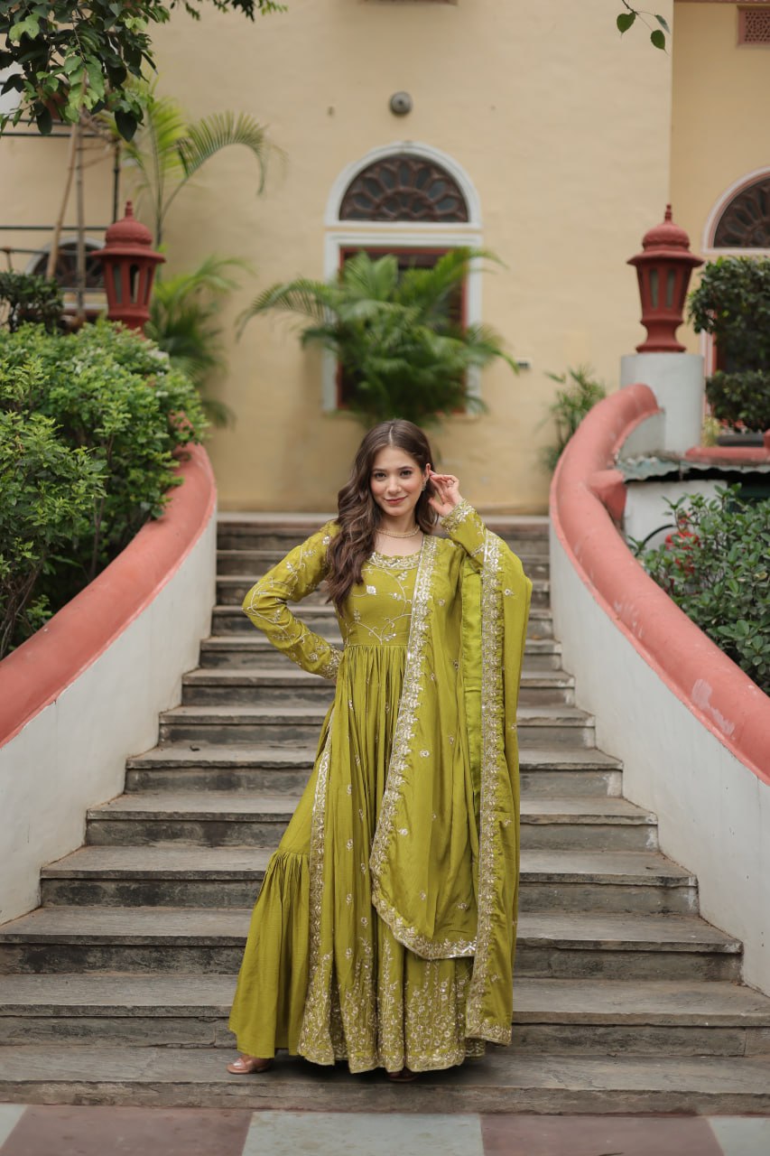 Chinon Sequins Embroidered Sharara Suit