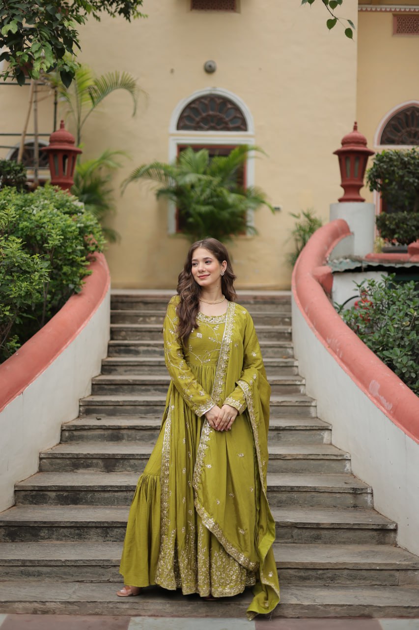 Chinon Sequins Embroidered Sharara Suit