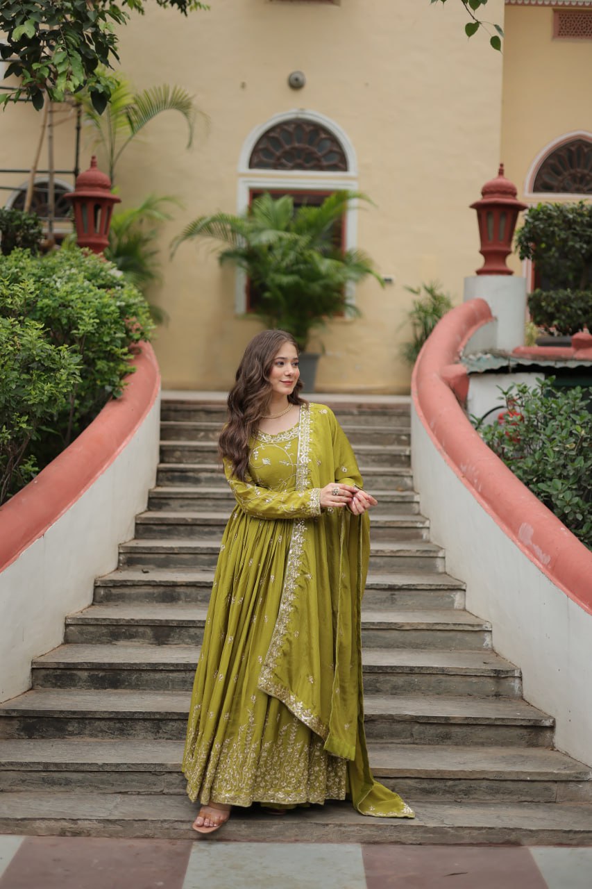 Chinon Sequins Embroidered Sharara Suit