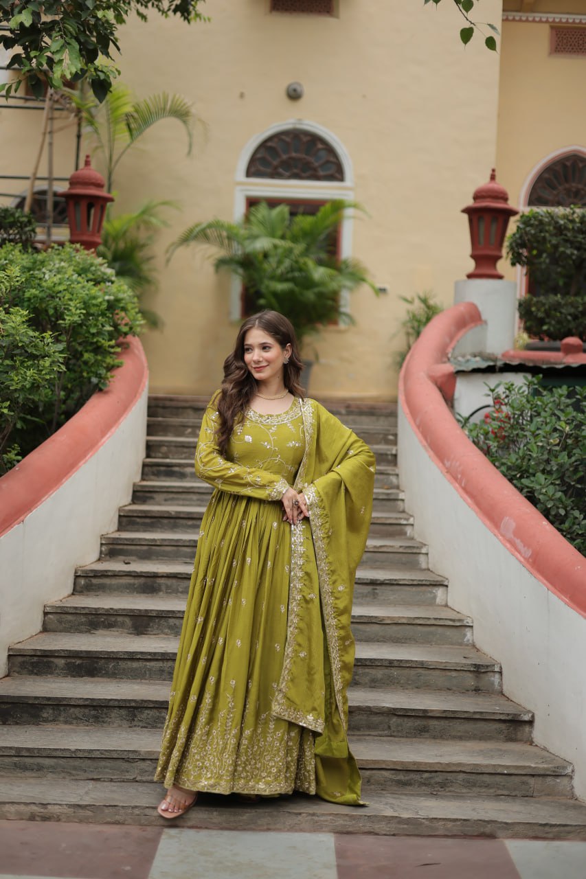Chinon Sequins Embroidered Sharara Suit