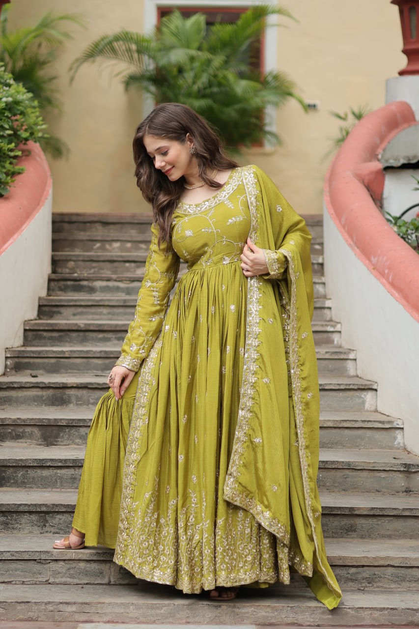Chinon Sequins Embroidered Sharara Suit