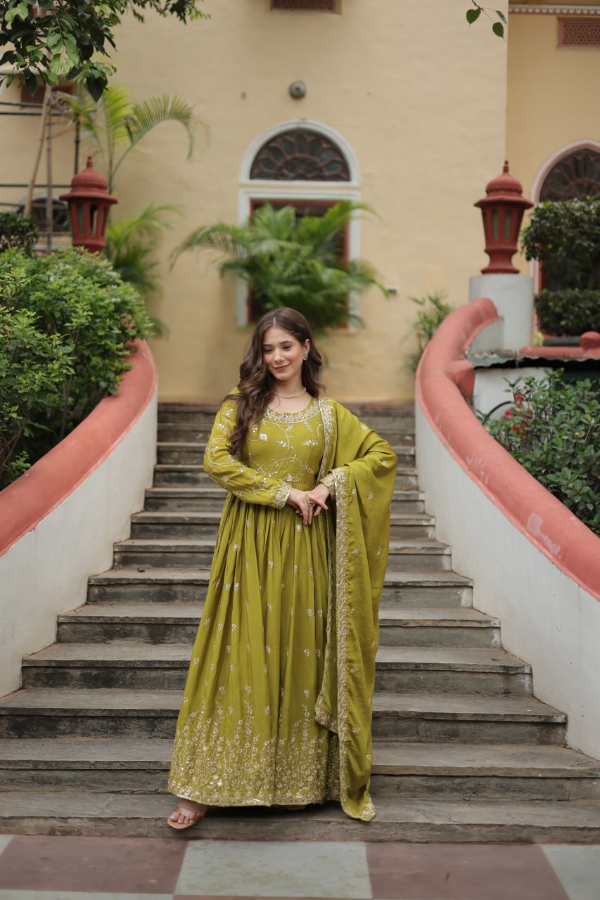 Chinon Sequins Embroidered Sharara Suit