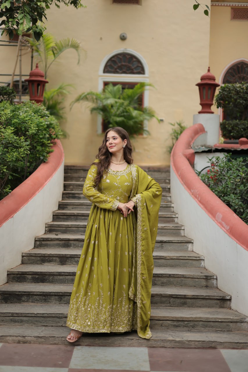 Chinon Sequins Embroidered Sharara Suit