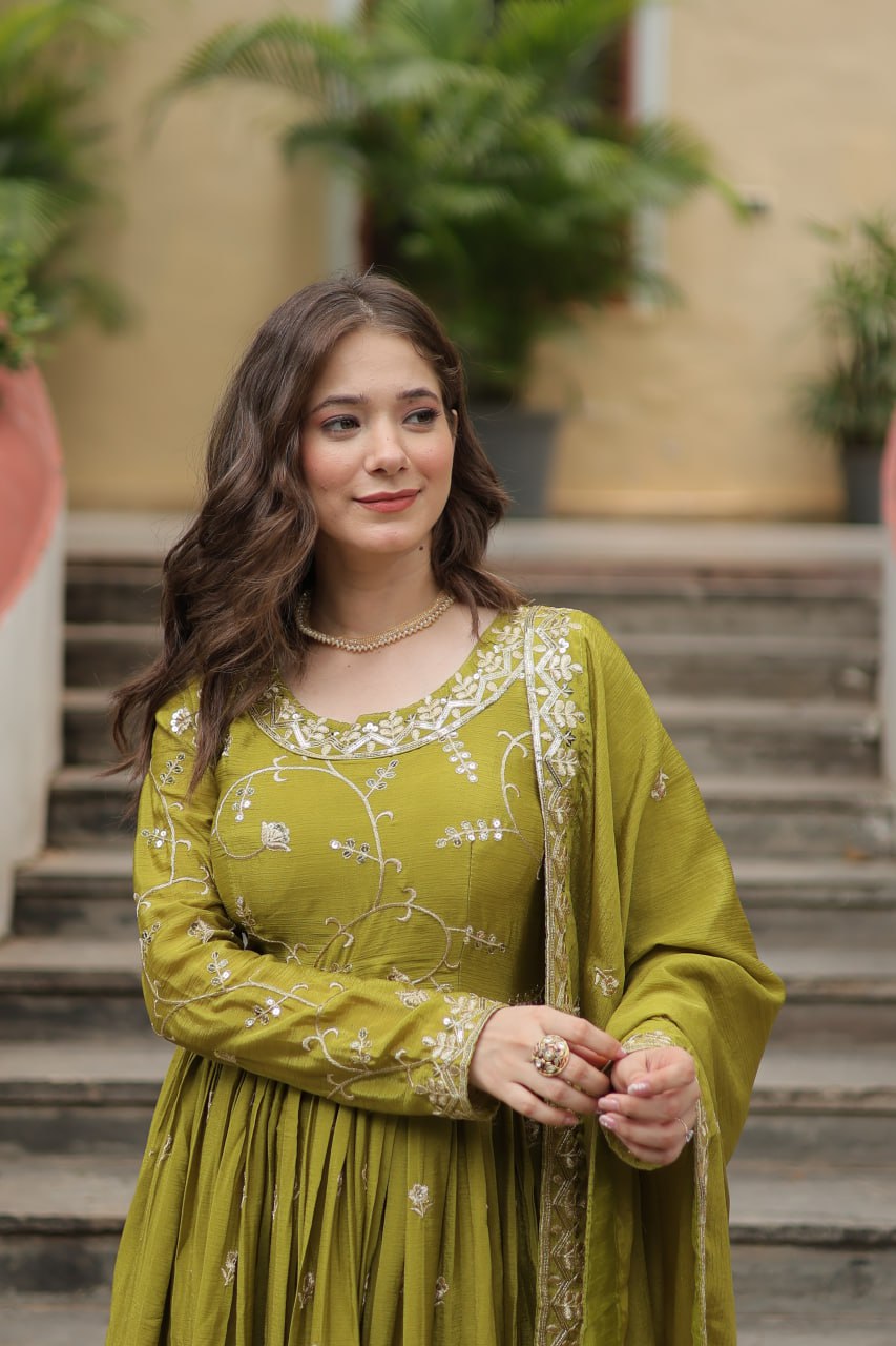 Chinon Sequins Embroidered Sharara Suit