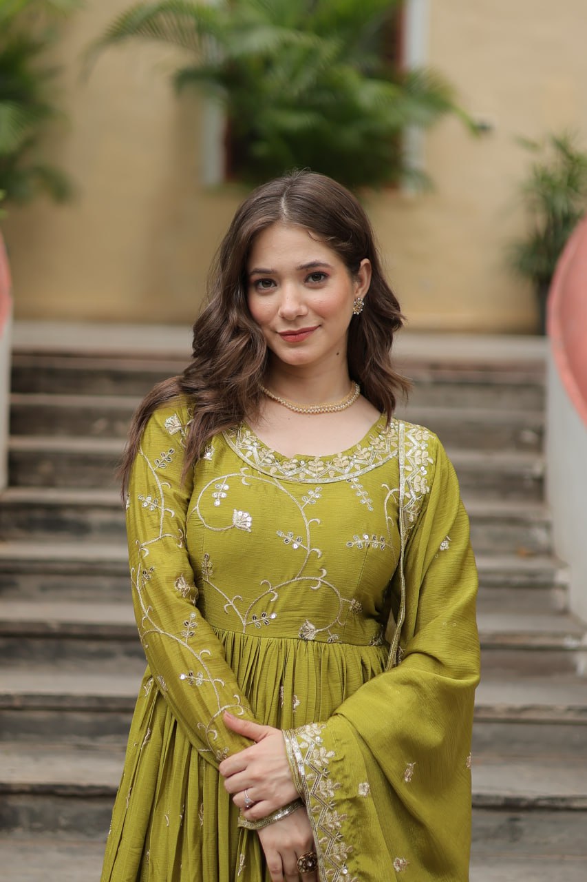 Chinon Sequins Embroidered Sharara Suit