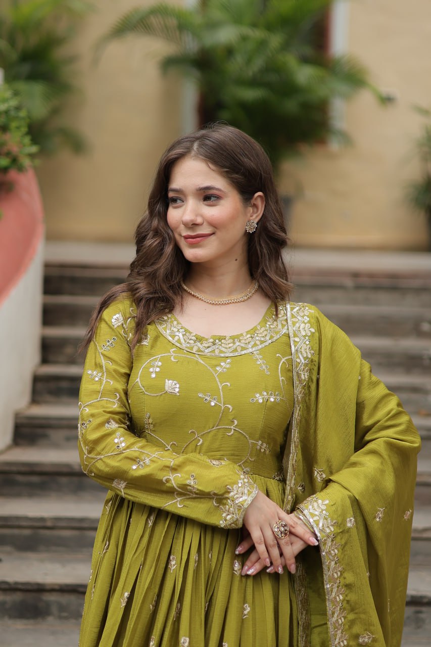 Chinon Sequins Embroidered Sharara Suit