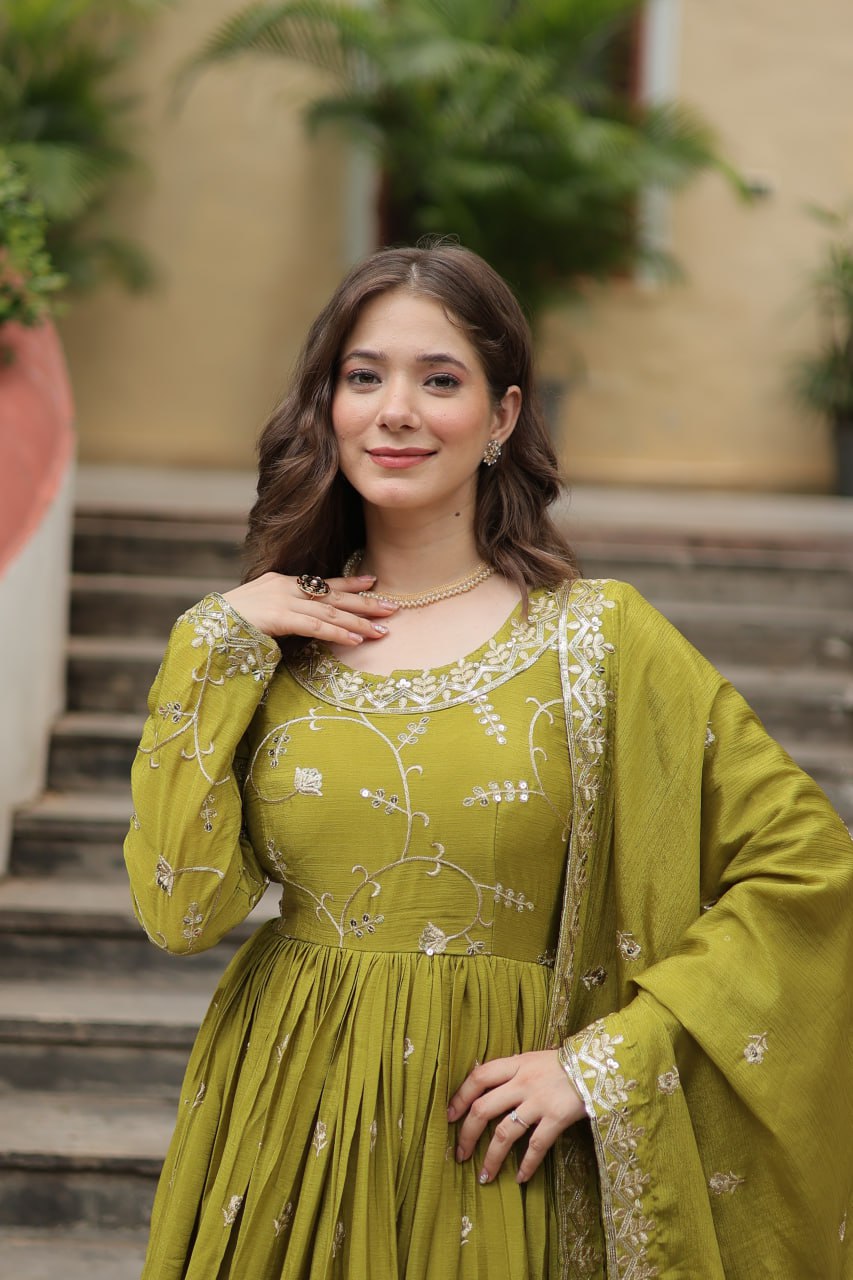 Chinon Sequins Embroidered Sharara Suit