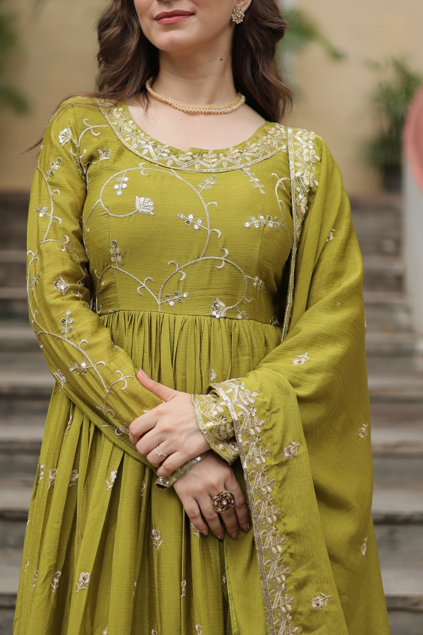 Chinon Sequins Embroidered Sharara Suit