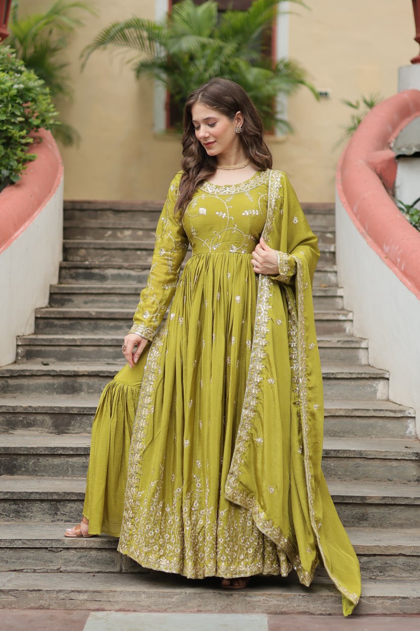 Chinon Sequins Embroidered Sharara Suit