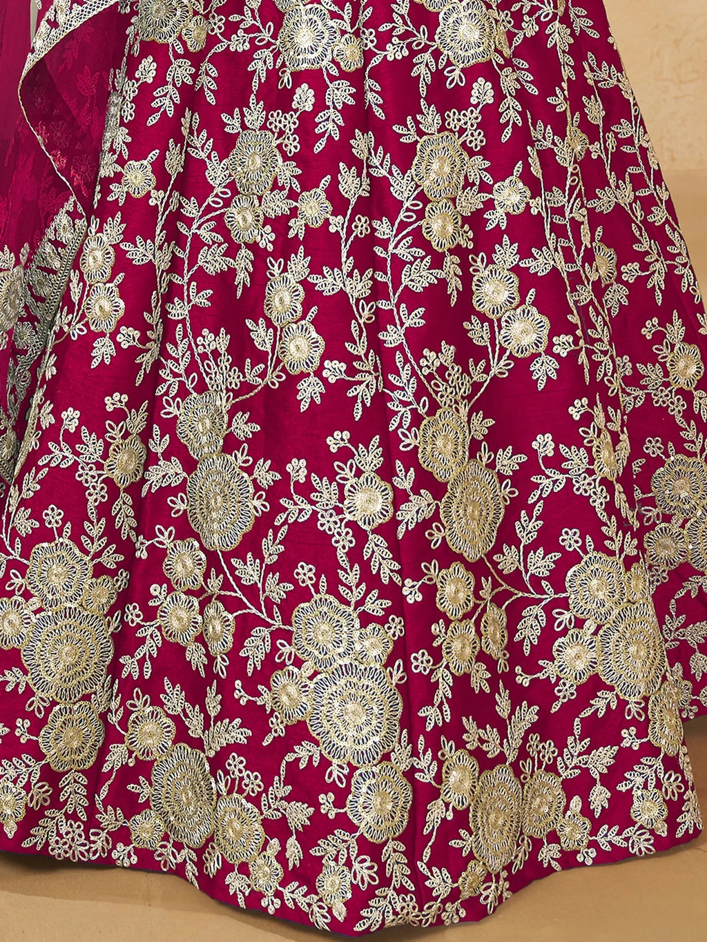 Pink Attractive Silk Embroidered Lehenga Choli With Dupatta