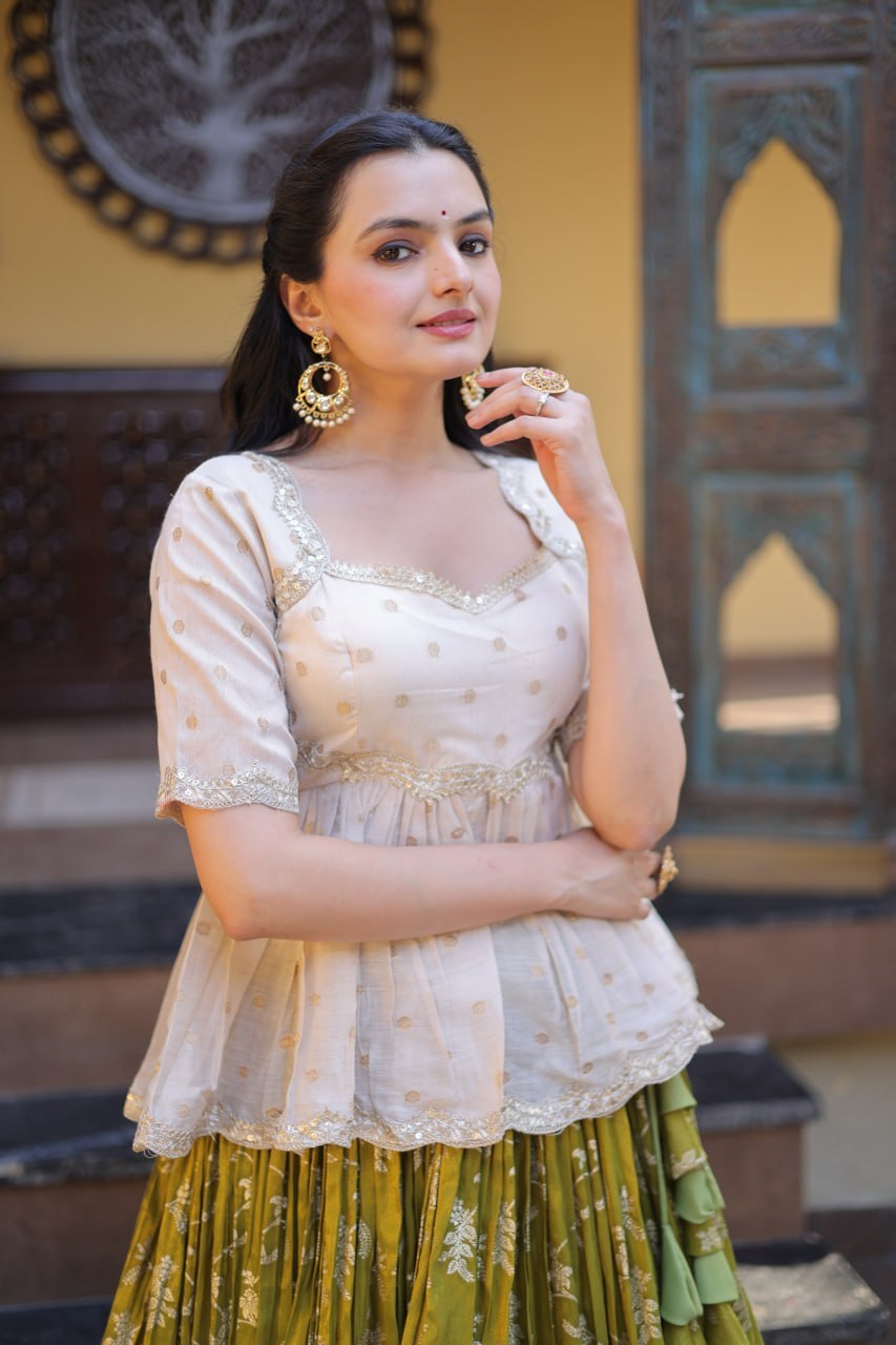 Designer Dyeable Viscose Jacquard Lehenga Choli Set