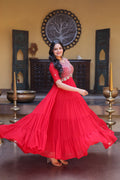 Designer Embroidered Zari Sequins Work Gown