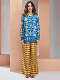 Enchanting Royal Blue Floral Printed Silk Casual Wear Co-Ord Set