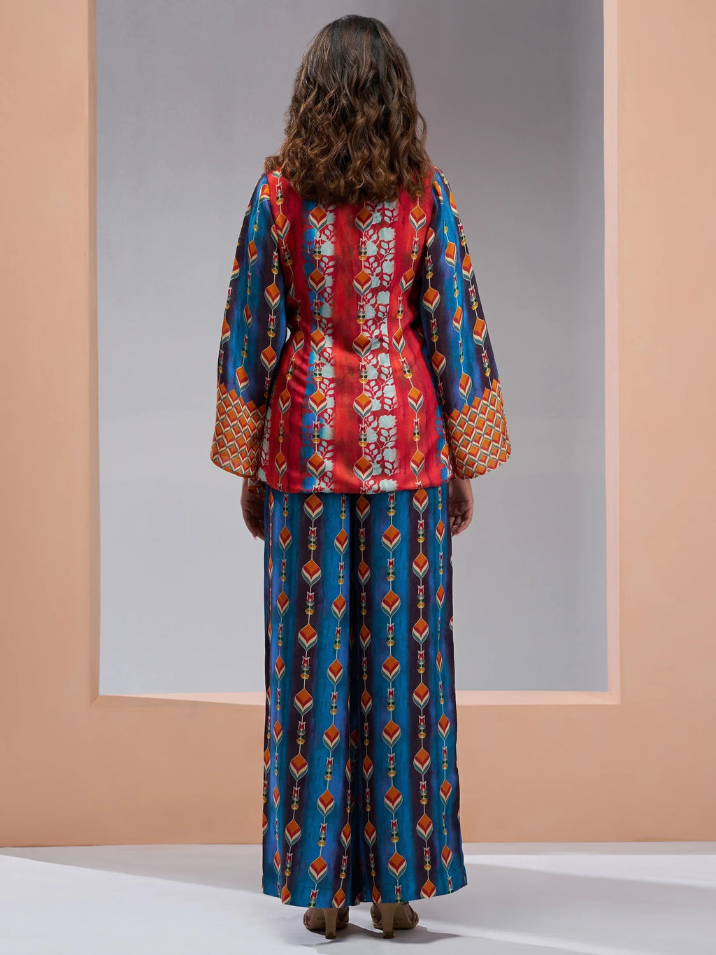Beautiful Navy Blue Digital Printed Muslin Silk Party Wear Co-Ord Set