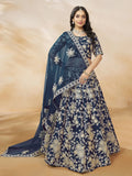 Enchanting Blue Color Embroidered Silk Event Wear Lehenga Choli