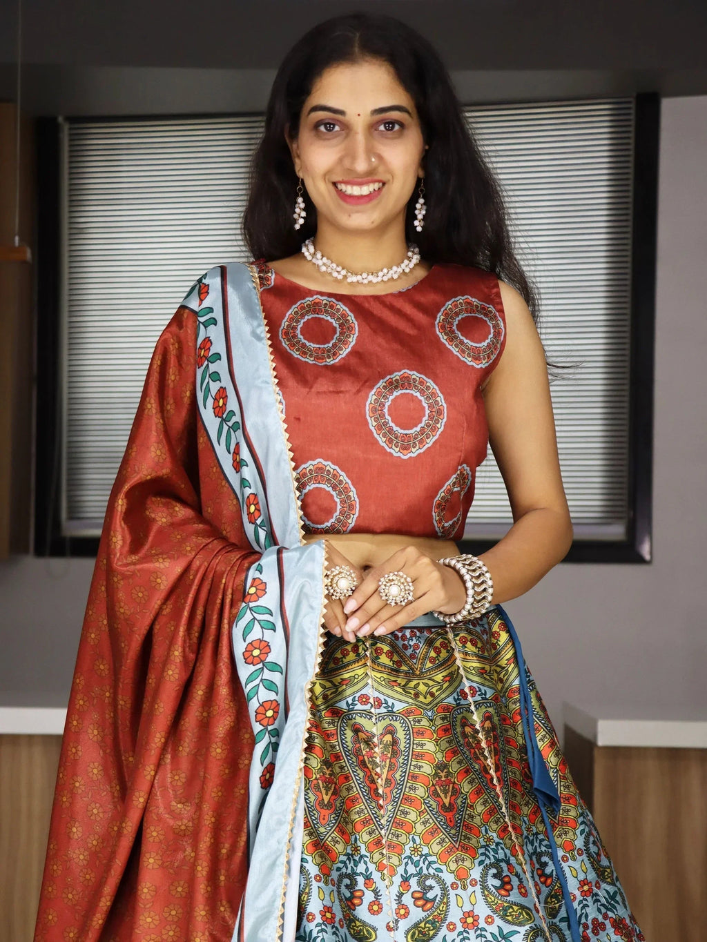 Fabulous Sweet Printed Art Silk Event Wear Lehenga Choli With Dupatta