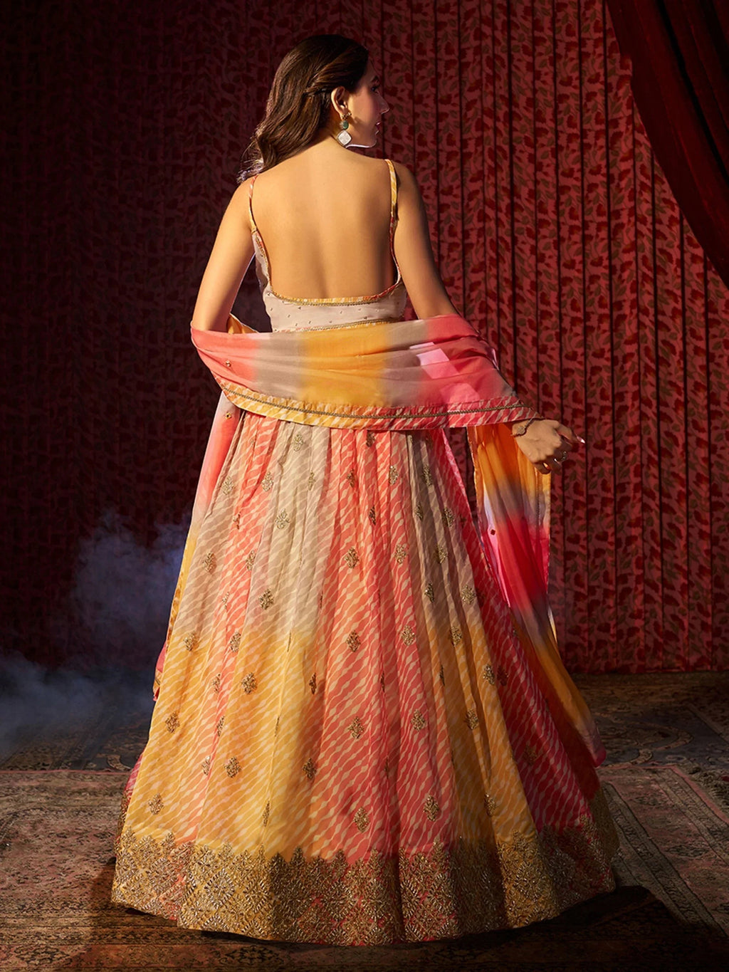 Fantastic Multi Color Organza Sangeet Wear Lehenga Choli With Dupatta