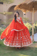 Faux Blooming Georgette Embroidered Gown with Dupatta