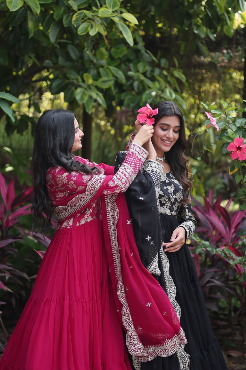 Faux Blooming Gown with Dupatta
