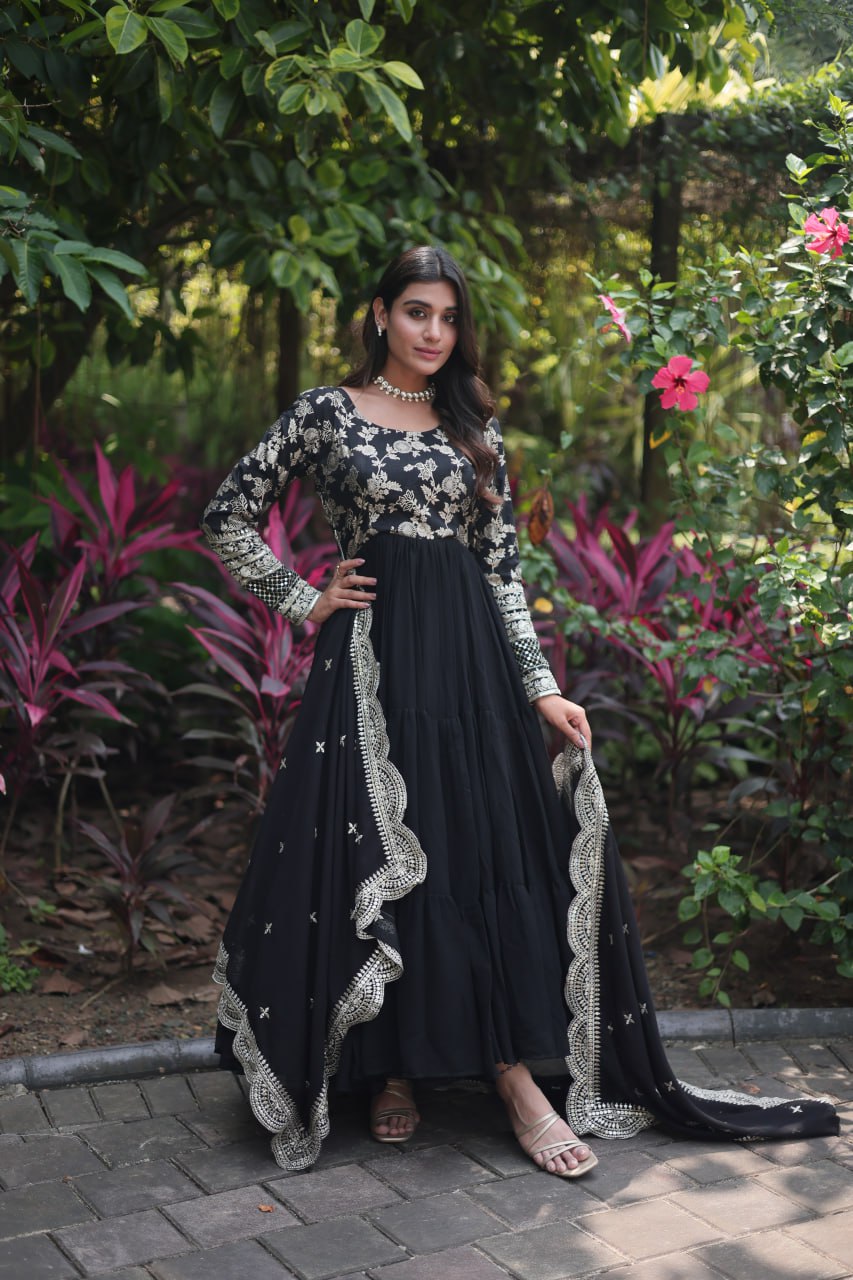 Faux Blooming Gown with Dupatta