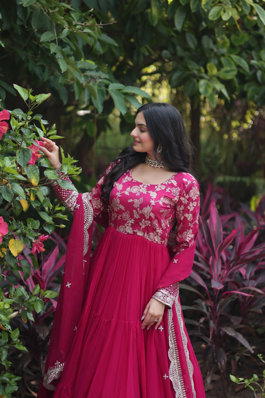 Faux Blooming Gown with Dupatta