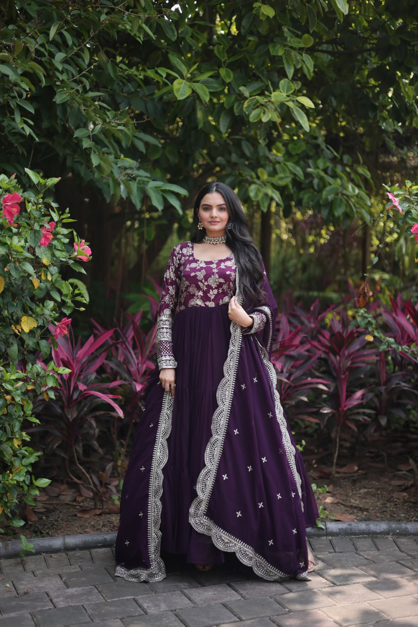 Faux Blooming Gown with Dupatta