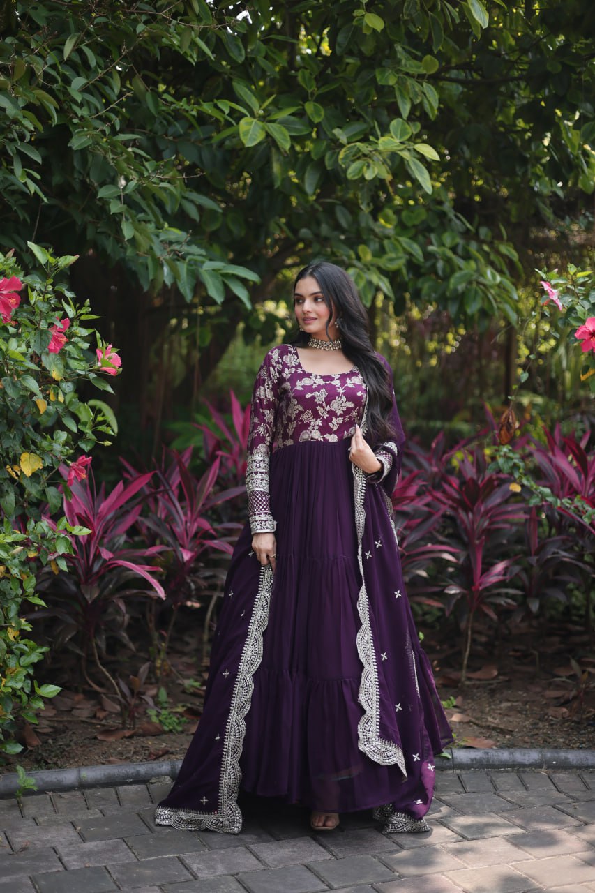 Faux Blooming Gown with Dupatta