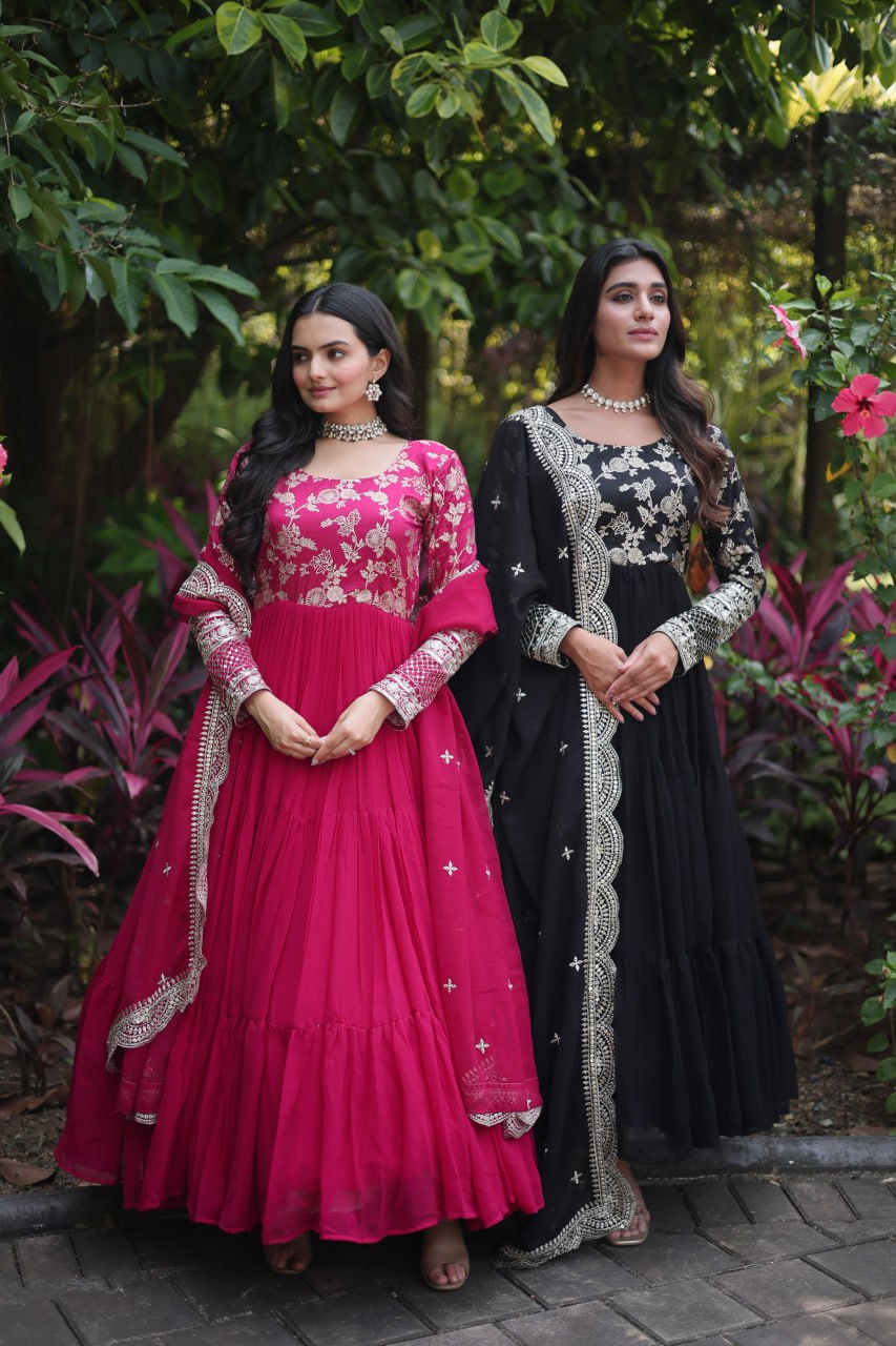 Faux Blooming Gown with Dupatta