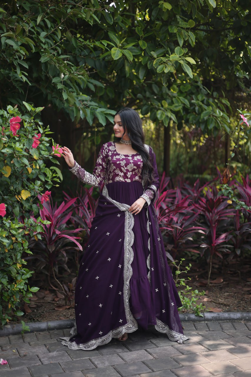 Faux Blooming Gown with Dupatta