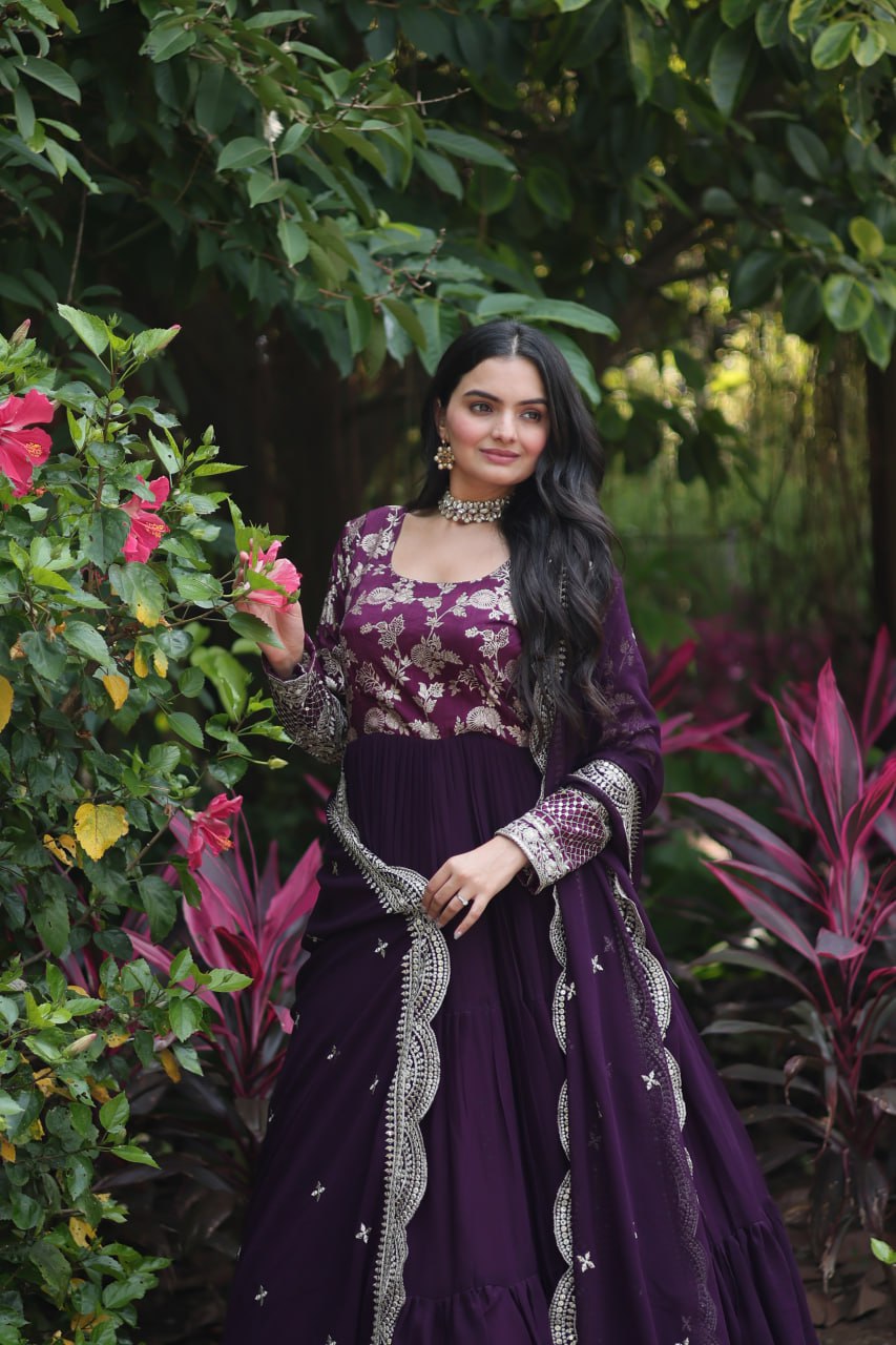 Faux Blooming Gown with Dupatta