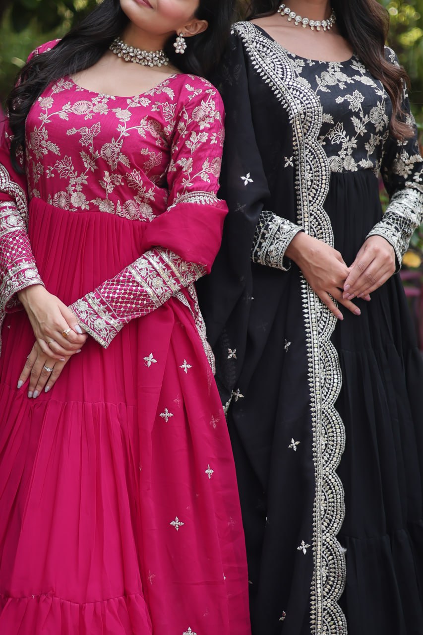 Faux Blooming Gown with Dupatta