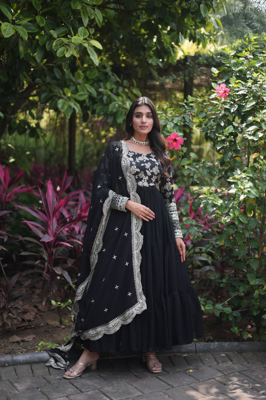 Faux Blooming Gown with Dupatta