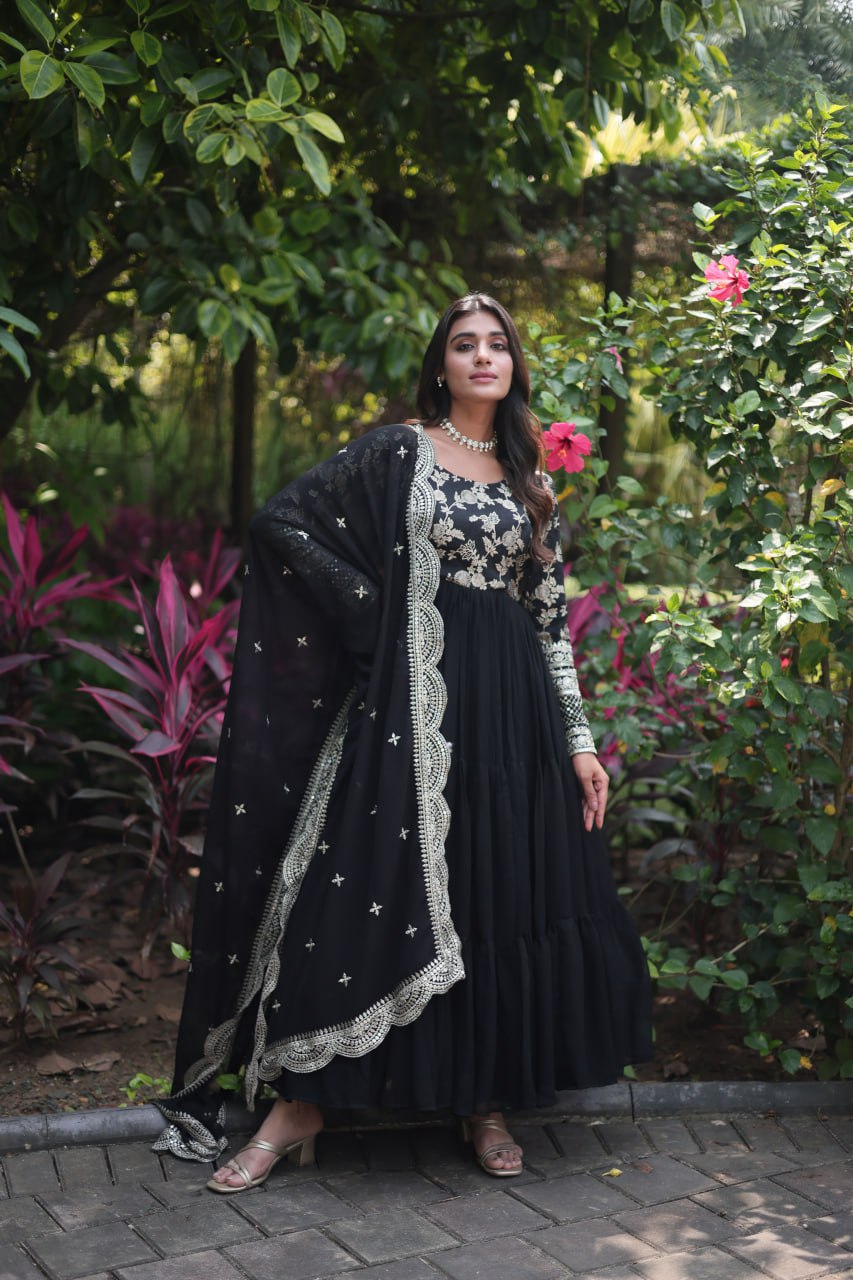 Faux Blooming Gown with Dupatta