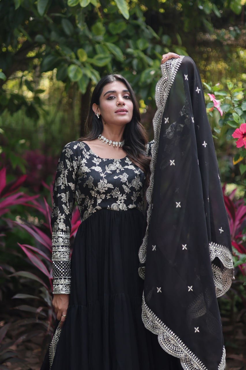 Faux Blooming Gown with Dupatta