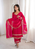 Fendy Silk Palazzo Suit with Real Mirror Work