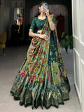 Green Fetching Kalamkari Print Tussar Silk Festival Wear Lehenga Choli