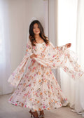 Floral Printed Georgette Gown with Dupatta and Pant