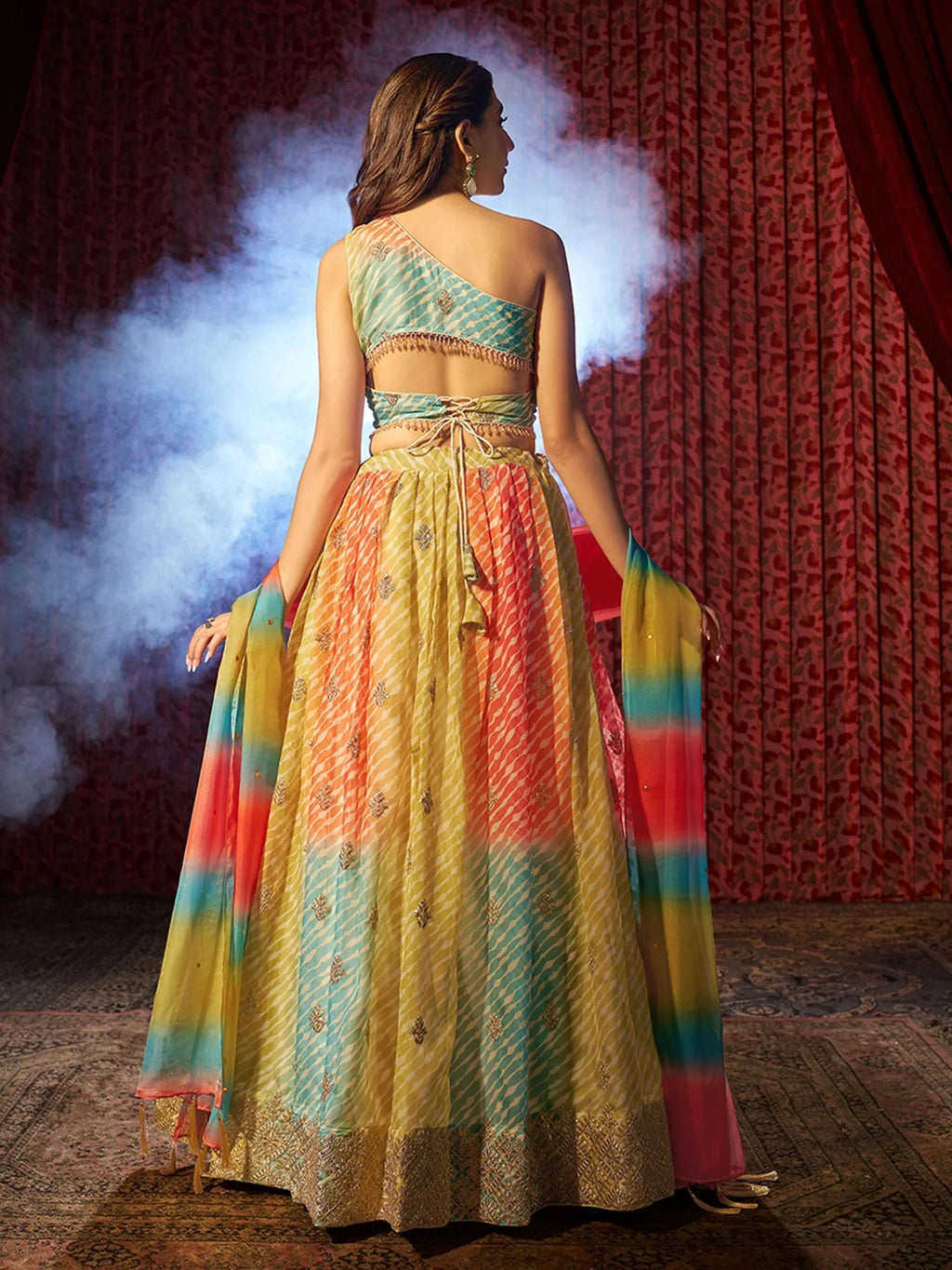 Glamorous Yellow Organza Function Wear Lehenga Choli With Dupatta